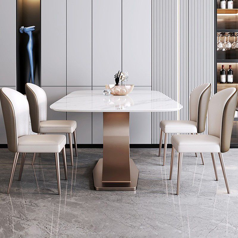 Luxury Sintered Stone Top Dining Set Rectangle 1/4/5/6 Pieces Dining Table with Chairs Clearhalo 'Dining Room Sets' 'Dining Tables & Seating' 'dining_room_set' 'furn' 'furn_dining_room_set' 'Furniture' 'furniture_dining_room_set' 'Kitchen & Dining Furniture' 1200x1200_933eec4f-2bb7-4721-beb3-a1fb600d2c9b
