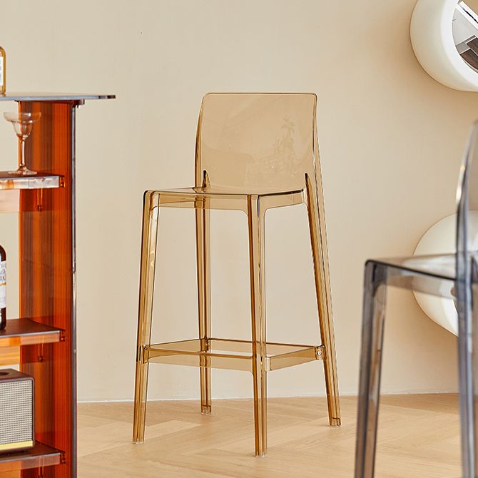 Taburete de respaldo de respaldo sin brazo moderno taburete de café acrílico con pedal