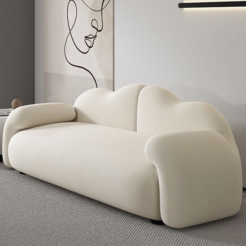 Scandinavische zitplaatsen witte kussens Rolled Arm woonkamer bank