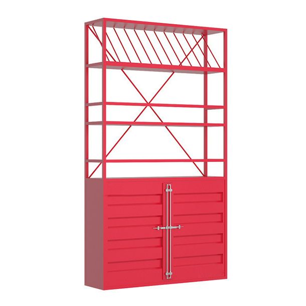 Porte-bouteille à vin industriel en métal avec étagère de bouteille de plancher.