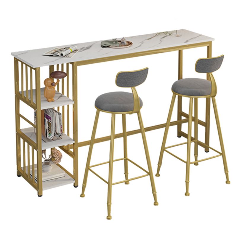 Mesa de bar rectangular con tapa de madera sintética, mesa de pub moderna con estructura de metal