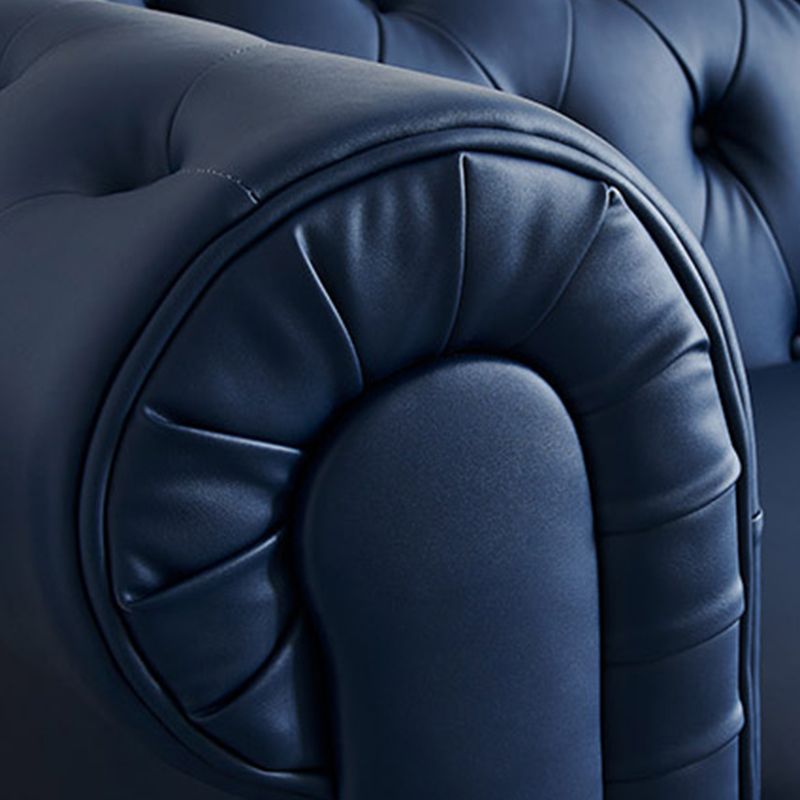 27,6 "H Faux Leder Rolled Arm Chesterfield Sofa für Wohnzimmer