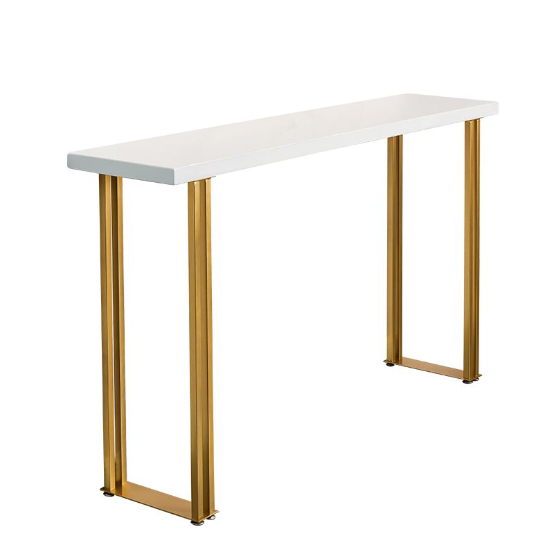 Glam Wood Counter Table with Rectangle Table Top Sled Table - 41.3" H Clearhalo 'Bar Furniture' 'Bar Tables' 'bar_tables' 'furn' 'furn_bar_tables' 'Furniture' 'furniture_bar_tables' 'Kitchen & Dining Furniture' 1200x1200_9344fdc8-0bc0-4986-bcae-b573beba0e85