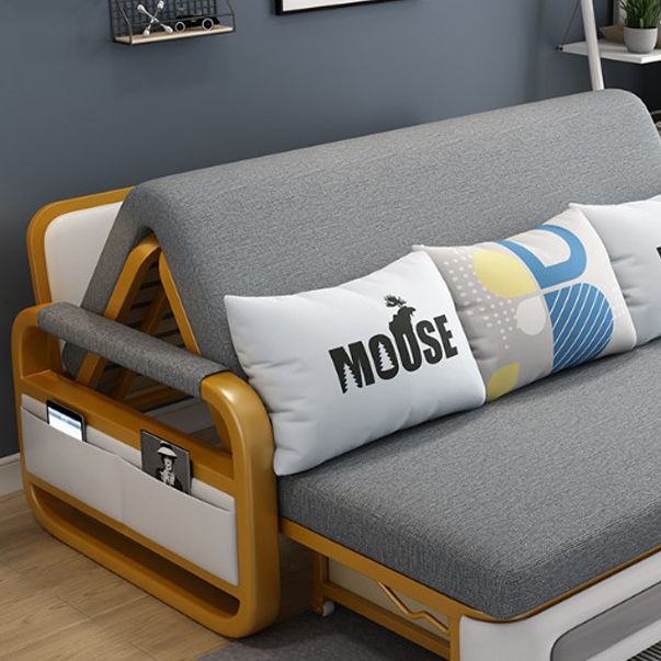 35,43 "divano di divano a pianto in lino grigio largo divano letto con rivestimento con rivestimento