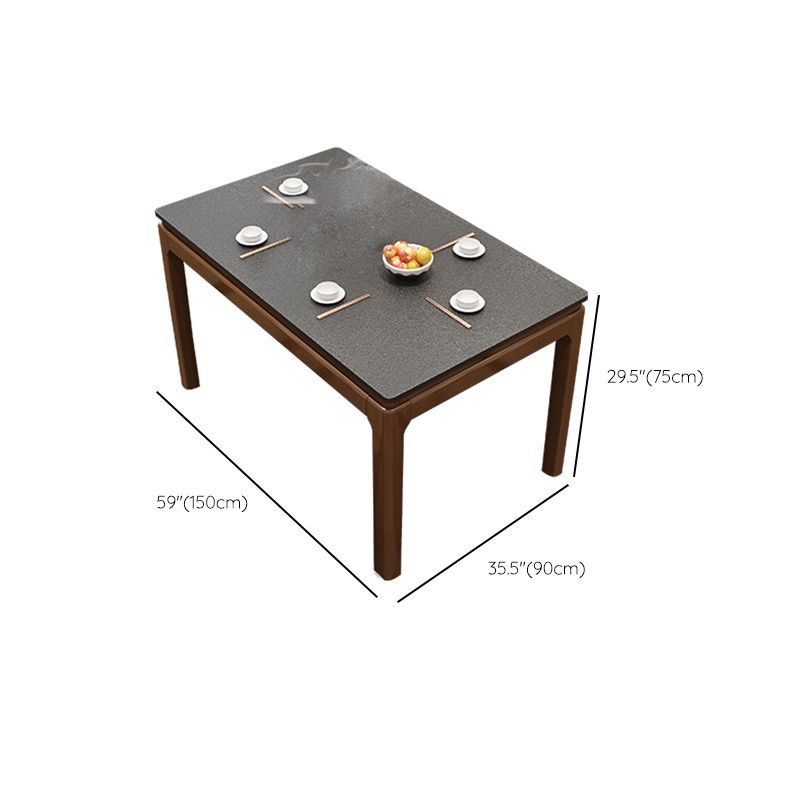 Modern Stone Rectangle Dining Table Rubber Wood Base for Dining Room Clearhalo 'Dining Tables & Seating' 'Dining Tables' 'dining_table' 'furn' 'furn_dining_table' 'Furniture' 'Kitchen & Dining Furniture' 1200x1200_93495d0a-2245-4e3e-af97-fdc96cec5ffe