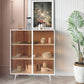 2 Glass Doors Buffet Server 42-inch Height Modern Kitchen Server for Dining Room Clearhalo 'buffet_sideboard' 'Buffets & Sideboards' 'furn' 'furn_buffet_sideboard' 'Furniture' 'furniture_buffet_sideboard' 'Kitchen & Dining Furniture' 1200x1200_93497ffa-38fb-40b3-985b-7c0ed4e2ab67