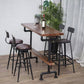 Rotatable Upholstered Counter Stool Industrial Metal Footrest Bar Chair