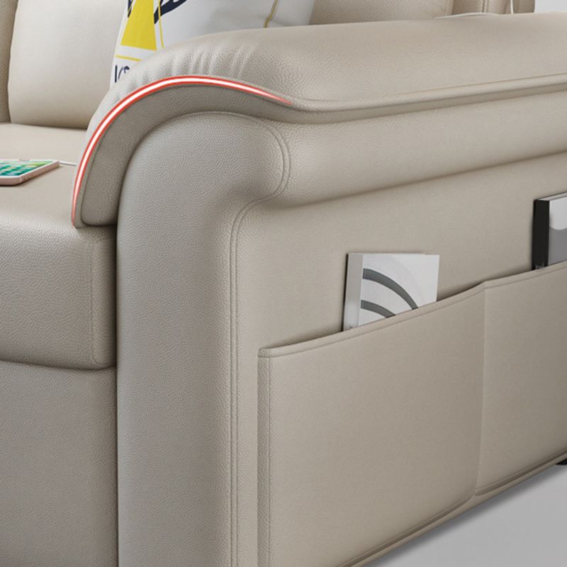 Cushion Back Storage Stain-Resistant Manual Reclining Faux Leather Sectional Sofa Set Clearhalo 'Furniture' 'furniture_sectionals' 'Living Room Furniture' 'Sectionals' 1200x1200_934a713d-2083-4bee-8b94-39f24a025f0d