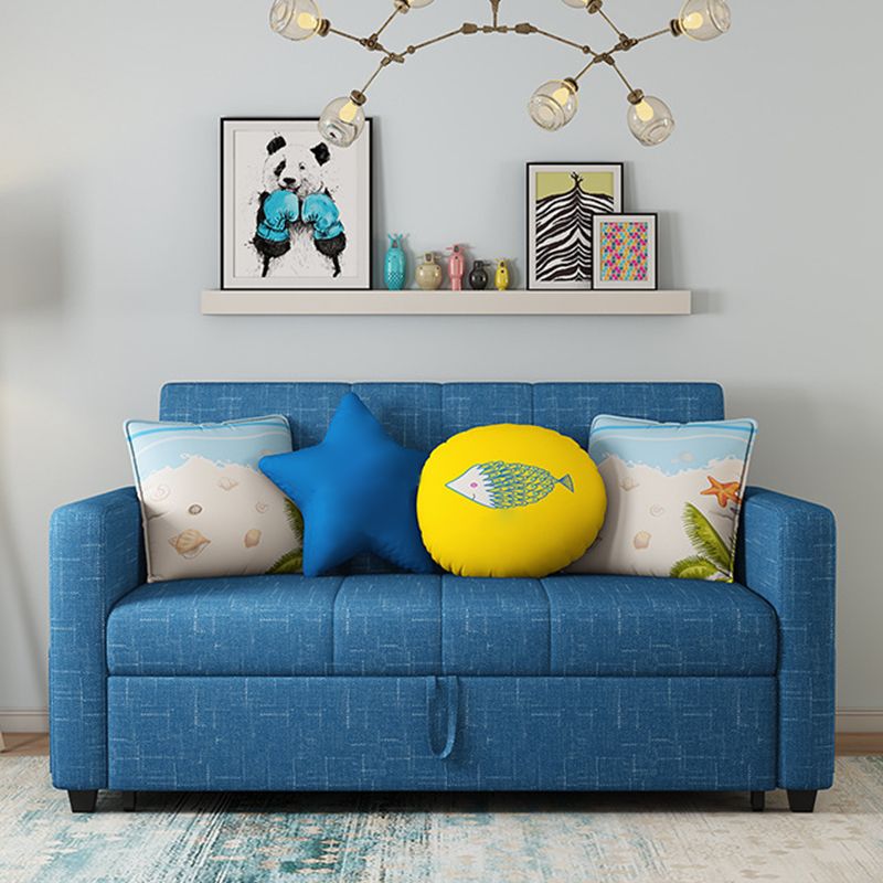 Divano a braccio quadrato convertibile con cuscini divano letto in blu scuro per appartamento