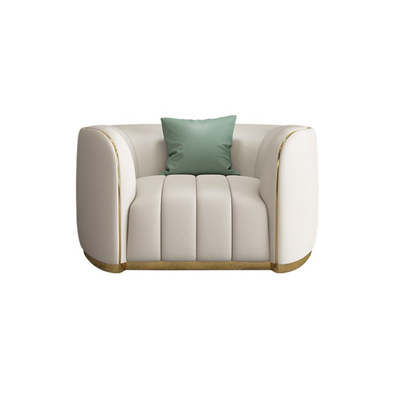 Echte lederen bank hedendaagse eenvoudige hellende armbank in beige