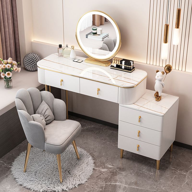 Table du maquillage en pierre Table de bureau en métal et commode en bois d'ingénierie