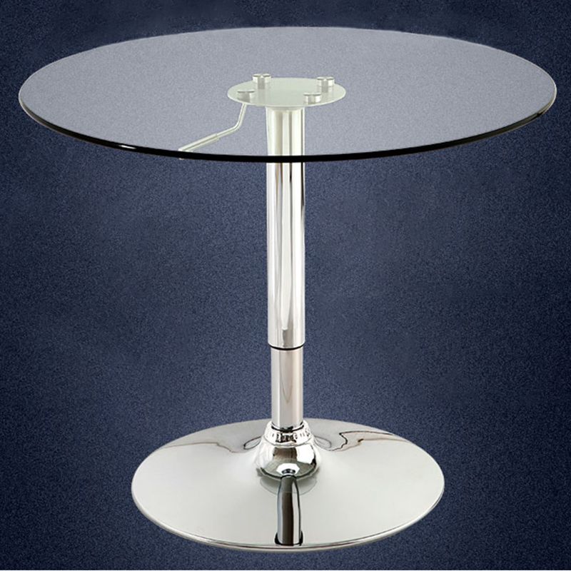 Contemporary Round Dining Table Tempered Glass Table with Stainless Steel Tulip Base Clearhalo ' dining_table' 'Dining Tables & Seating' 'Dining Tables' 'furn' 'furn_dining_table' 'Furniture' 'furniture_dining_table' 'Kitchen & Dining Furniture' 'kitchen&dining_furn' 'kitchen' 'kitchen_dining_table' 1200x1200_934db2d8-1d91-479e-975a-949d19a7f5d2