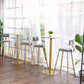 Nordic Backrest Armless Counter Stool Iron Kitchen Bar Stool with Gold Base