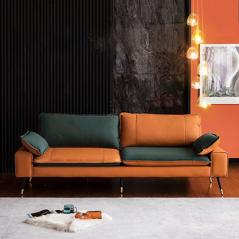 31.4"H Faux Leather Solid Color Square Arm Sofa for Living Room Clearhalo 'Furniture' 'furniture_sofas' 'Living Room Furniture' 'Sofa' 'sofas' 1200x1200_934f76b3-9d09-44d9-846d-9b5cfd331e89