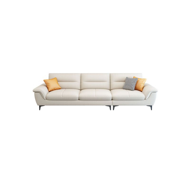 Contemporary Cotton/Faux Leather Sofa Square Arm Couch with Cushion Back Clearhalo 'furn' 'furn_sofas' 'Furniture' 'furniture_sofas' 'Living Room Furniture' 'Sofa' 'sofas' '„Éõ„Éº„É†' 1200x1200_934fdaa4-ed26-41c2-bfd7-24329776ad7d