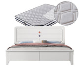 White Contemporary Panel Bed Solid Wood Bed Frame, 44.5" Tall Clearhalo 'Bedroom Furniture' 'Beds' 'furn' 'furn_beds' 'Furniture' 1200x1200_934ffb39-2567-481a-b4a8-f2c155ecf66d