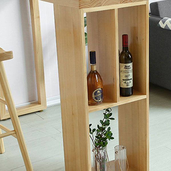 Massivholzstangen -Tisch -Set 1/2/3 Stücke Rechteckiger Stangenhocker und Tischsatz