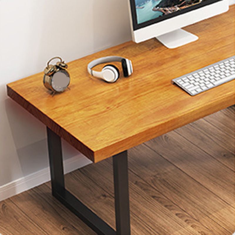 Contemporary Wooden Gaming Desk in Brown30"H Desk with Iron Legs Clearhalo 'furn' 'furn_office_desk' 'Furniture' 'Office Desks' 'Office Furniture' 'office_desk' 1200x1200_93518e1b-23fa-4b9e-a4e3-6d6ca1701c2b