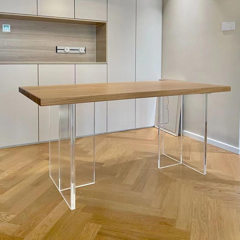 Rectangle Double Pedestal Dining Table Modern Wood Table for Kitchen Dining Room Clearhalo 'Dining Tables & Seating' 'Dining Tables' 'dining_table' 'furn' 'furn_dining_table' 'Furniture' 'Kitchen & Dining Furniture' 1200x1200_935274cb-3654-46e0-9a22-111597e0b867