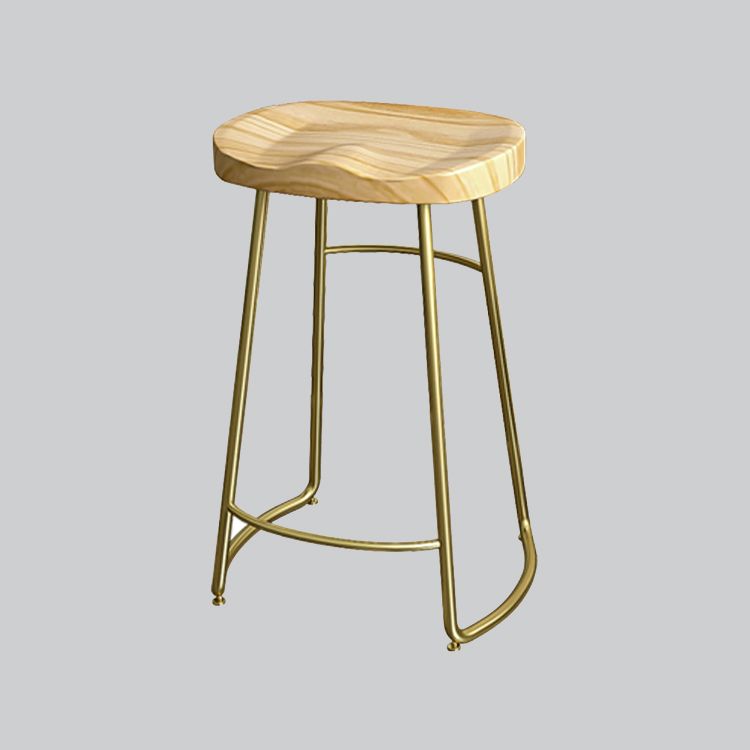 Contemporary Oval Counter Stools Armless Wood Indoor Bar Stool with Iron Base Clearhalo 'Bar Furniture' 'Bar Stools' 'bar_stools' 'furn' 'furn_bar_stools' 'furniture_bar_stools' 'Kitchen & Dining Furniture' 'kitchen&dining_furn' 'kitchen' 'kitchen_furn' Furniture' 1200x1200_93534582-8a00-4e04-bf34-9d5a1d0503e8