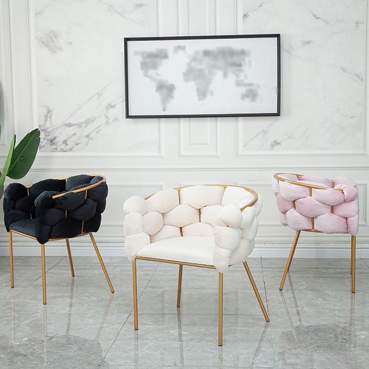 Glam Metal Dining Room Chair Velvet Dining Side Chair for Home Use Clearhalo 'Dining Chairs' 'Dining Tables & Seating' 'dining_chair' 'furn' 'furn_dining_chair' 'Furniture' 'Kitchen & Dining Furniture' 1200x1200_9353e46b-3c50-4693-a08a-0fb76ea7cbf8
