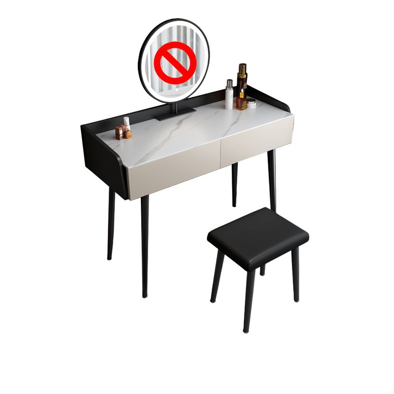 Contemporary Stone Makeup Dressing Table 2-Drawer Vanity Table Set Clearhalo 'Bedroom Furniture' 'furn' 'furn_makeup_vanities' 'Furniture' 'Makeup Vanities' 'makeup_vanities' 1200x1200_93544bb4-ba77-4da9-aa09-48c5d8da732c