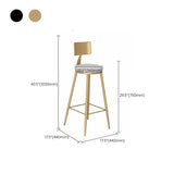 Low Back Dining Stools Round Armless Bar Stools with Footrest
