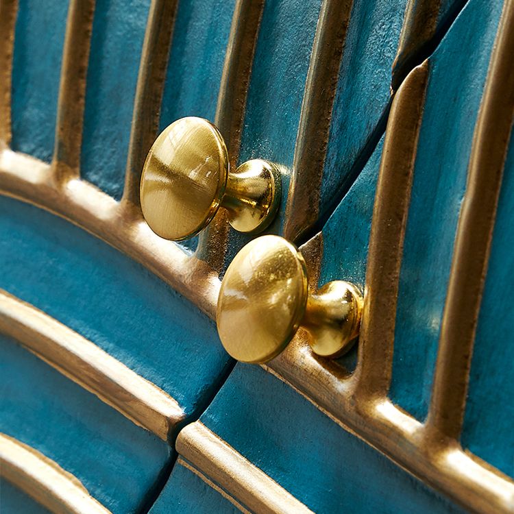 Scaffali regolabili in stile glam credenza a buffet in legno massiccio con porte