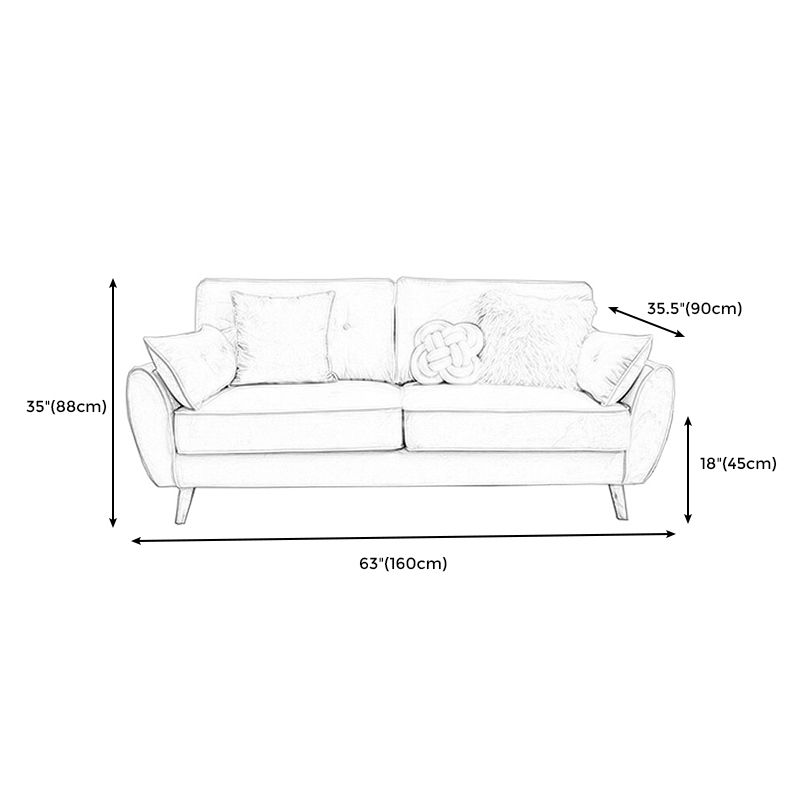 34.64"H Scandinavian Microfibe Pillow Top Arm Solid Color Tufted Sofa for Apartment Clearhalo 'furn' 'furn_sofas' 'Furniture' 'furniture_sofas' 'kitchen' 'kitchen_sofas' 'Living Room Furniture' 'Sofa' 'sofas' 1200x1200_93556bc8-6c3e-40a6-8674-cf201ba88b4c