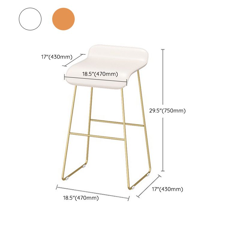 Faux Leather Bar Stool Modern Bar Height Armless Stool with Gold Base Clearhalo 'Bar Furniture' 'Bar Stools' 'bar_stools' 'furn' 'furn_bar_stools' 'Furniture' 'Kitchen & Dining Furniture' 1200x1200_93591111-a90d-47c5-b243-c7066945e33f