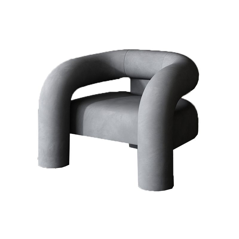 Sillón de terciopelo 30.70 "Silla de marco de madera maciza de alto para sala de estar