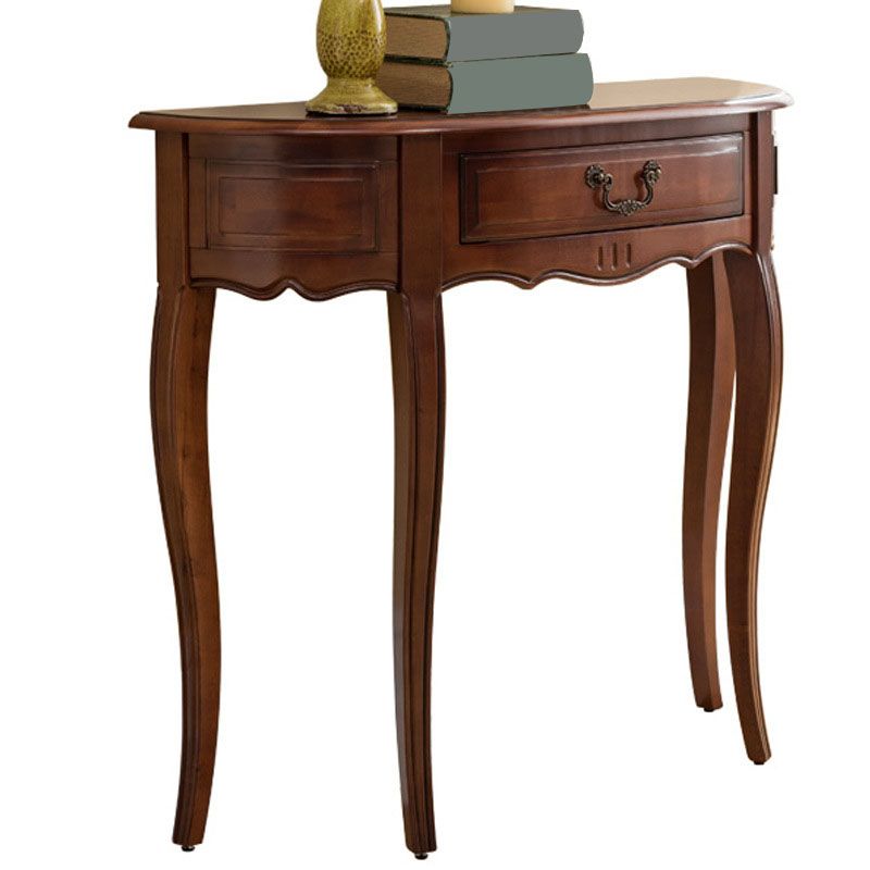 Tavolo di accento di legno moderno di metà secolo Tavolino di divano mezza luna per Hall