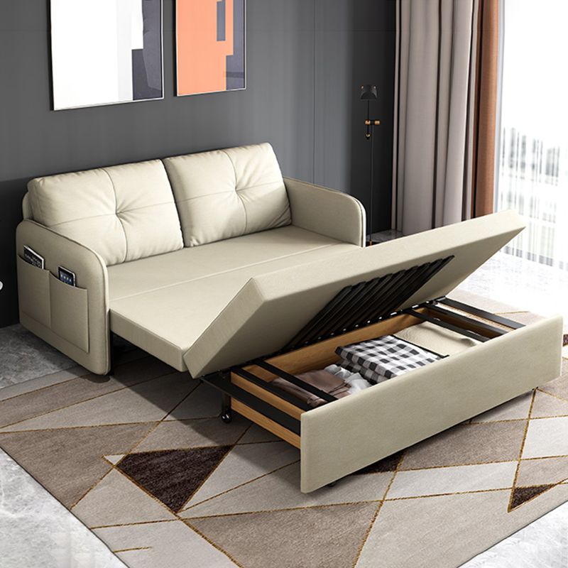 35,4 "H. divano trapuntato in fico in pelle quadrata per soggiorno