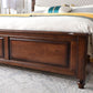 84.65 inch Wide Victorian Bed Frame Rubberwood Standard Bed with Upholstered Headboard