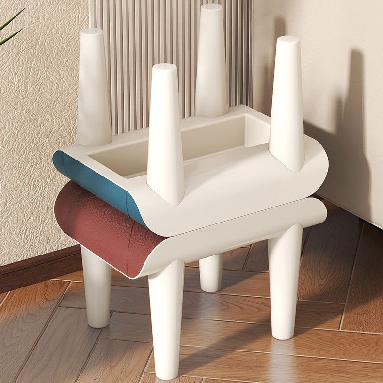 現代のオットマンフェイクレザーアクリルフレームタフト長方形のオットマン