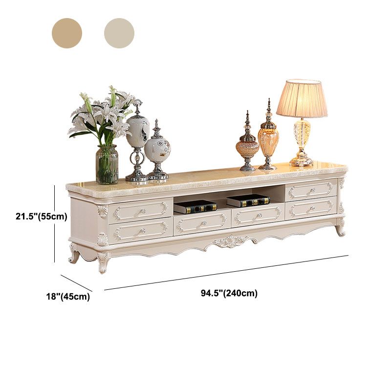 European Marble Living Room TV Cabinet White Solid Wood TV Console Clearhalo 'furn' 'furn_tv_stands_entertainment_centers' 'Furniture' 'Living Room Furniture' 'TV Stands & Entertainment Centers' 'TV Stands & Media Storage Furniture' 'tv_stands_entertainment_centers' 1200x1200_935cd927-69cd-4dd7-8ed7-e697bc88c4df