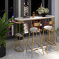 Glam Iron Bistro Table Stone Top Oval Indoor Bar Dining Table with 2-Shelf Clearhalo 'Bar Furniture' 'Bar Tables' 'bar_tables' 'furn' 'furn_bar_tables' 'Furniture' 'furniture_bar_tables' 'Kitchen & Dining Furniture' 1200x1200_935da669-444b-482c-9ce0-fb65e34b293d