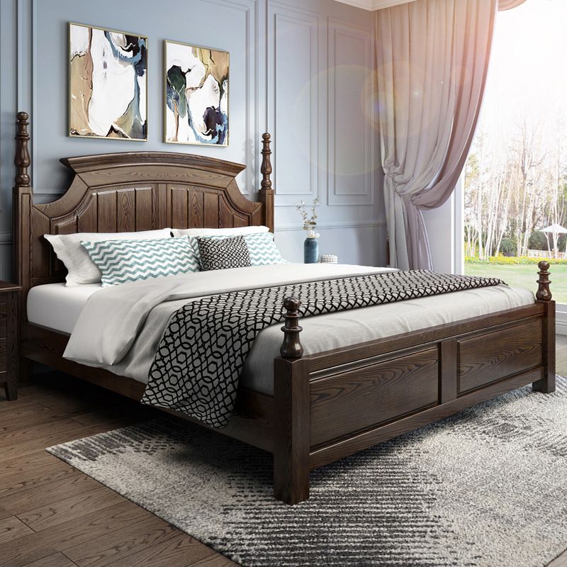 Victorian Ash Four Poster Bed Solid Color Walnut Poster Bed with Headboard Clearhalo 'Bedroom Furniture' 'Beds' 'furn' 'furn_beds' 'Furniture' 1200x1200_935da916-9775-4bc0-a13f-01415f69c720