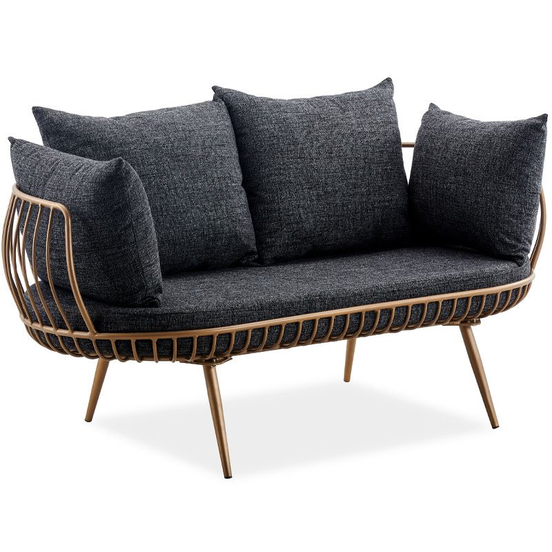 Scandinavian Golden Frame Sofa with Pillow Back Cushion for Living Room Clearhalo 'furn' 'furn_sofas' 'Furniture' 'Living Room Furniture' 'Sofa' 'sofas' 1200x1200_935dcdd9-1d2b-46b6-ade0-8d675432c1ed