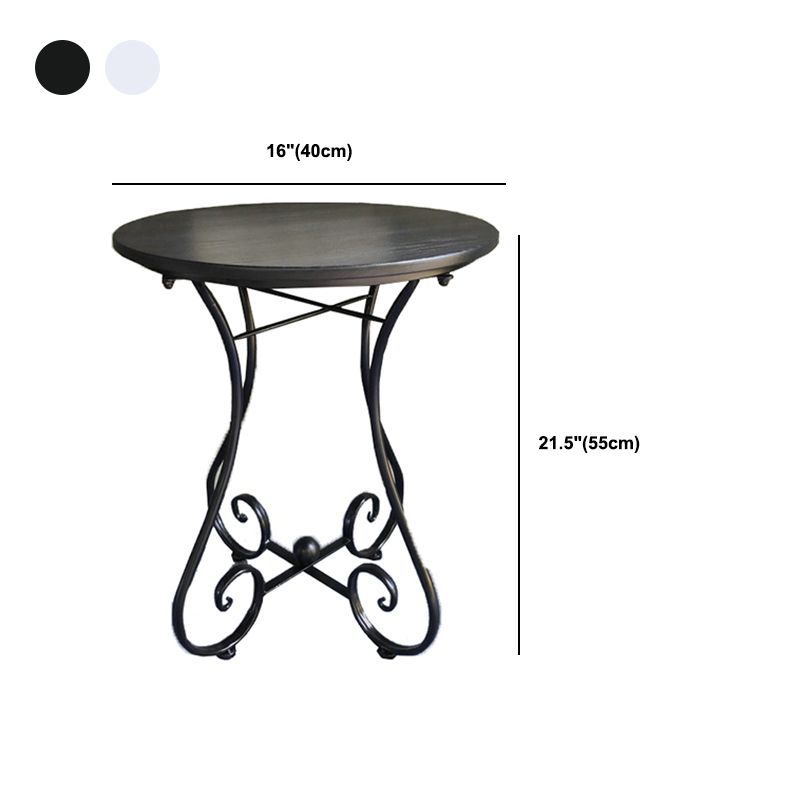 Contemporary Solid Wood End Table Metal Frame Gross Legs Sofa Side Accent Table Clearhalo 'Coffee & Accent Tables' 'End & Side Tables' 'end_side_tables' 'furn' 'furn_end_side_tables' 'Furniture' 'Living Room Furniture' 1200x1200_935ec938-c7bb-4378-92aa-e046e1e5060e