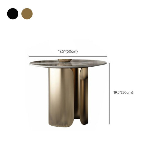 Tavolino rotondo a 3 gambe tavolino in ardesia con gambe metalliche