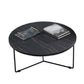 Style moderne Slate / Wood Top Metal Fer Base Rond Table basse