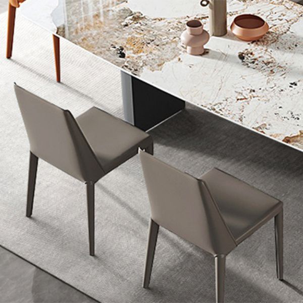 Sedie da pranzo e accento in pelle finta moderna per sala da pranzo