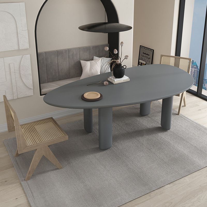 Nordic Simple Solid Wood Table for Restaurant Oval Table with Three Pedestal Clearhalo 'Dining Tables & Seating' 'Dining Tables' 'dining_table' 'furn' 'furn_dining_table' 'Furniture' 'furniture_dining_table' 'Kitchen & Dining Furniture' 'kitchen' 'kitchen_dining_table' 1200x1200_93621e61-8d9b-45b1-9394-d8562e2cdbcb