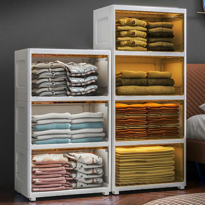 5-Door Storage Cabinet Contemporary Plastic Wardrobe Armoire Clearhalo 'Armoires & Wardrobes' 'armoires_wardrobes' 'Bedroom Furniture' 'furn' 'furn_armoires_wardrobes' 'Furniture' 1200x1200_9363391d-1c52-4fc5-b98d-73f1990acd0a