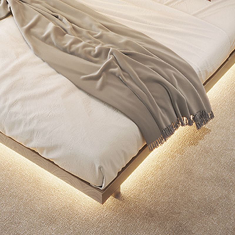 Pine Wood Platform Bed Frame in Natural,78.74 Inch Long with  Legs