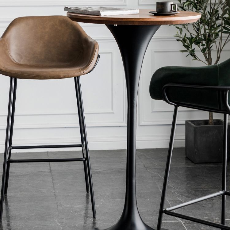 Tavolo da pranzo rotondo industriale di altezza della barra del piedistallo in metallo