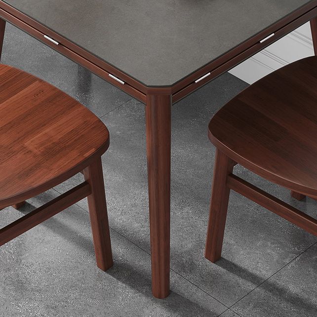 Industrial Style Dining Table Square Sintered Stone Dining Table with Wooden Base Clearhalo ' dining_table' 'Dining Tables & Seating' 'Dining Tables' 'furn' 'furn_dining_table' 'Furniture' 'furniture_dining_table' 'Kitchen & Dining Furniture' 'kitchen&dining_furn' 'kitchen' 'kitchen_dining_table' 1200x1200_93672906-f01e-4420-a4bf-7d4ec666bb82