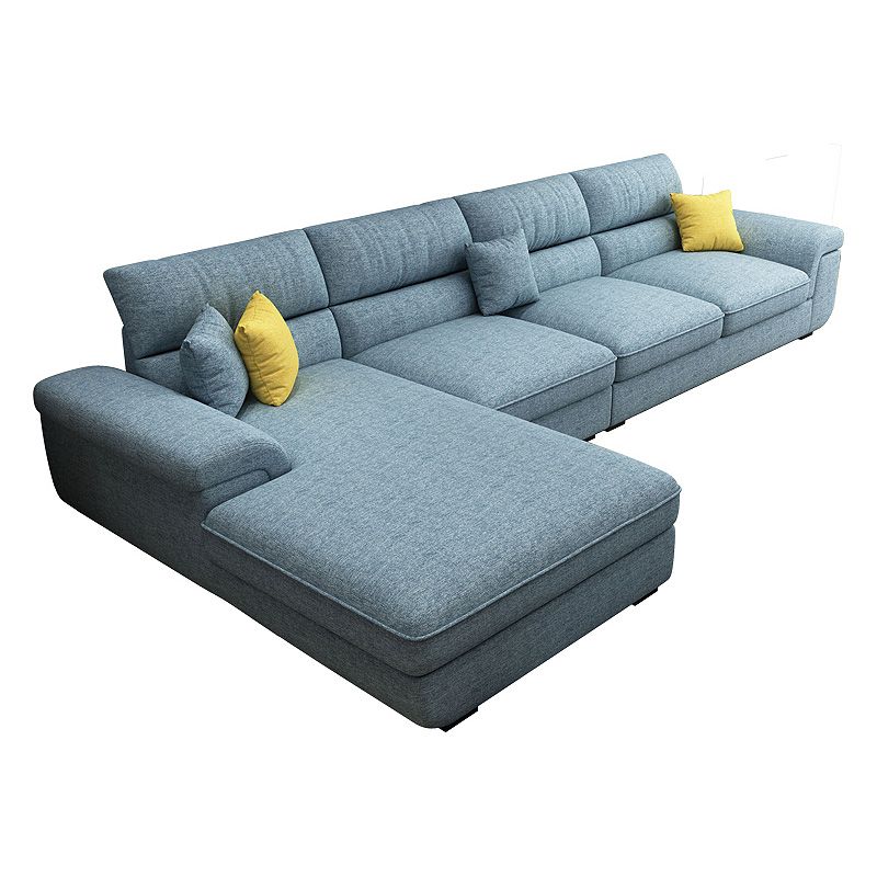 Blue Scandinavian L-Shape Pillow Top Arm Sectional Sofa with High Back Clearhalo 'furn' 'furn_sectionals' 'Furniture' 'furniture_sectionals' 'Living Room Furniture' 'Sectionals' 1200x1200_936764e8-1094-4361-8b90-ef0d447478ea