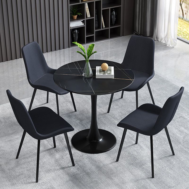 Simple Round Dining Table Sintered Stone Table with Tulip Base for Dining Room Clearhalo ' dining_table' 'Dining Tables & Seating' 'Dining Tables' 'furn' 'furn_dining_table' 'Furniture' 'furniture_dining_table' 'Kitchen & Dining Furniture' 'kitchen&dining_furn' 'kitchen' 'kitchen_dining_table' 1200x1200_93689739-3238-4e9f-b831-184bd5b6f51f